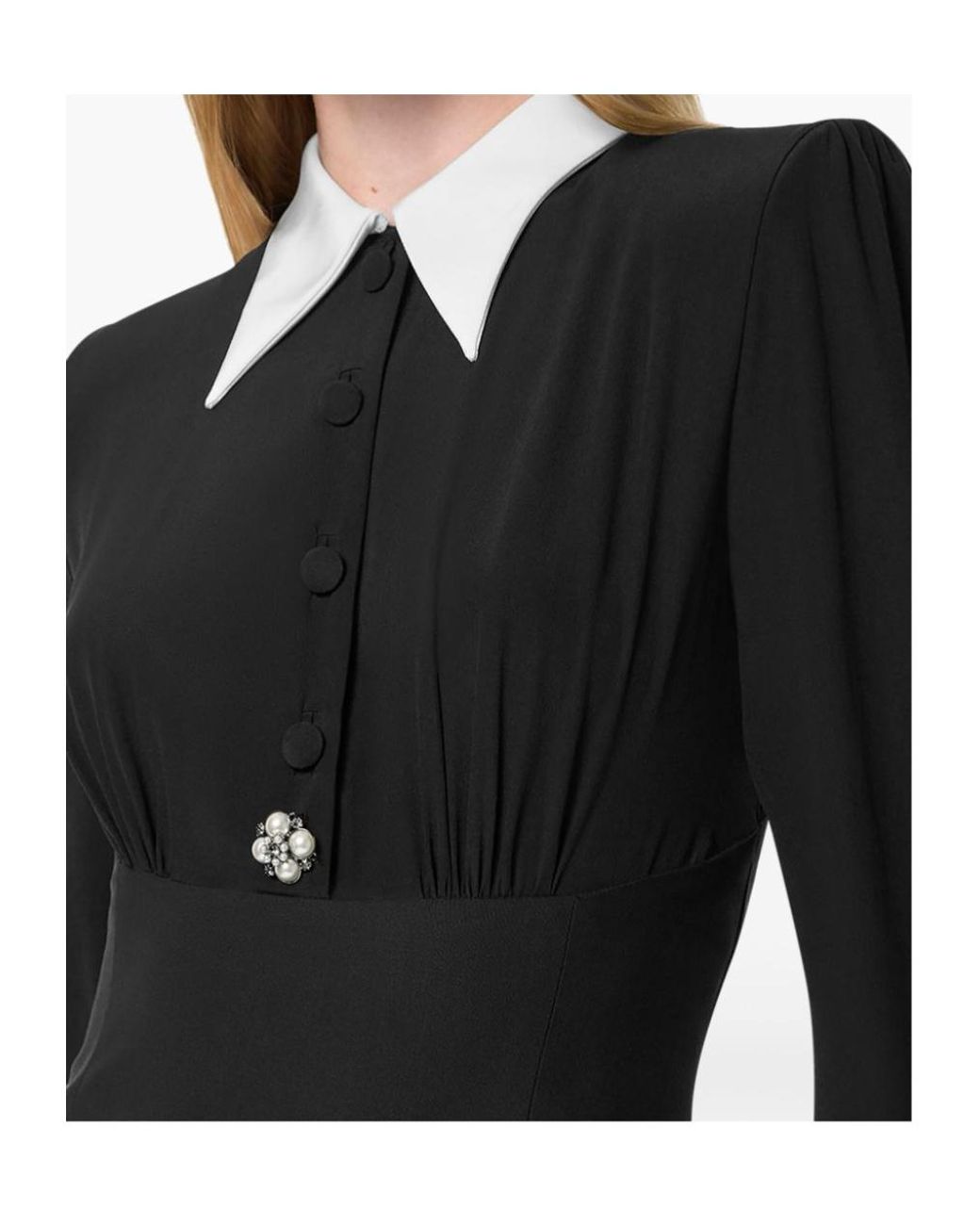 Versace Black Mini Dress With Collar