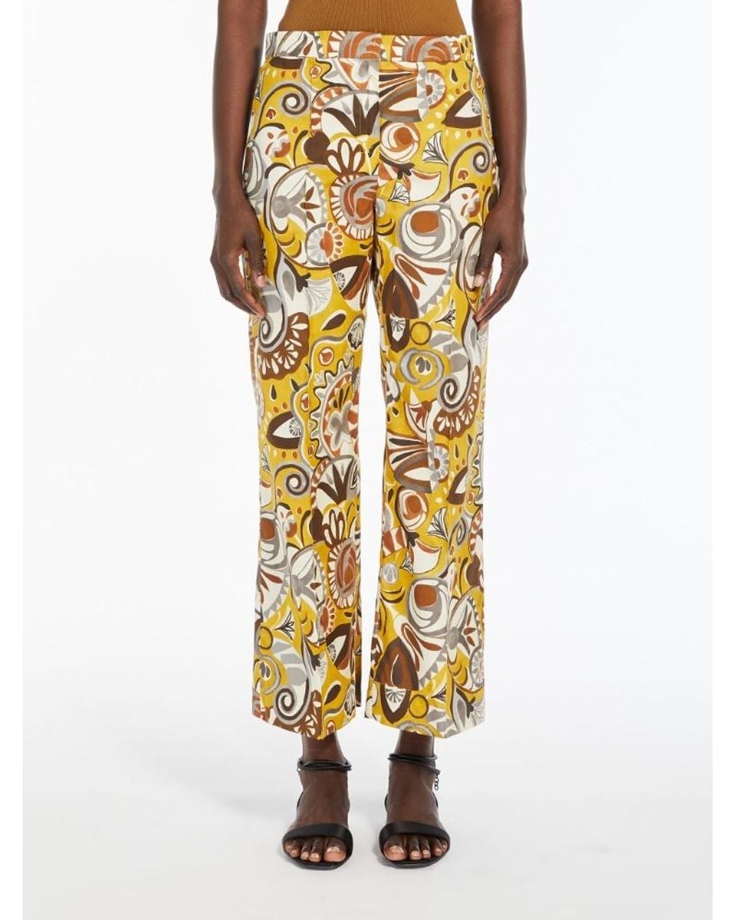 Max Mara Metallic Pattern Printed Casual Pants