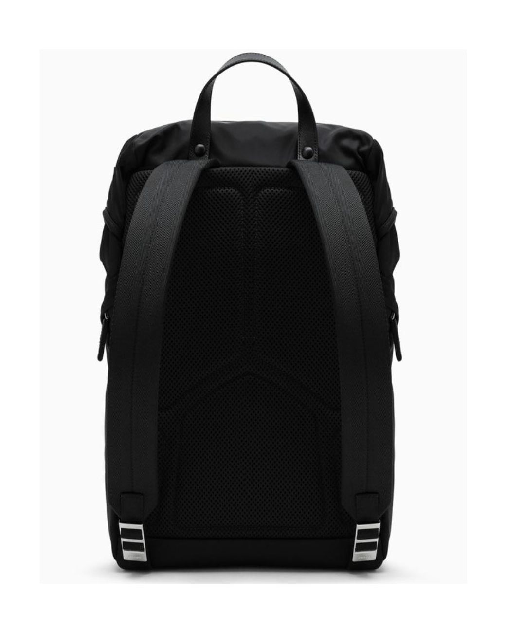 Prada Black Re-Nylon And Saffiano Leather Backpack for men