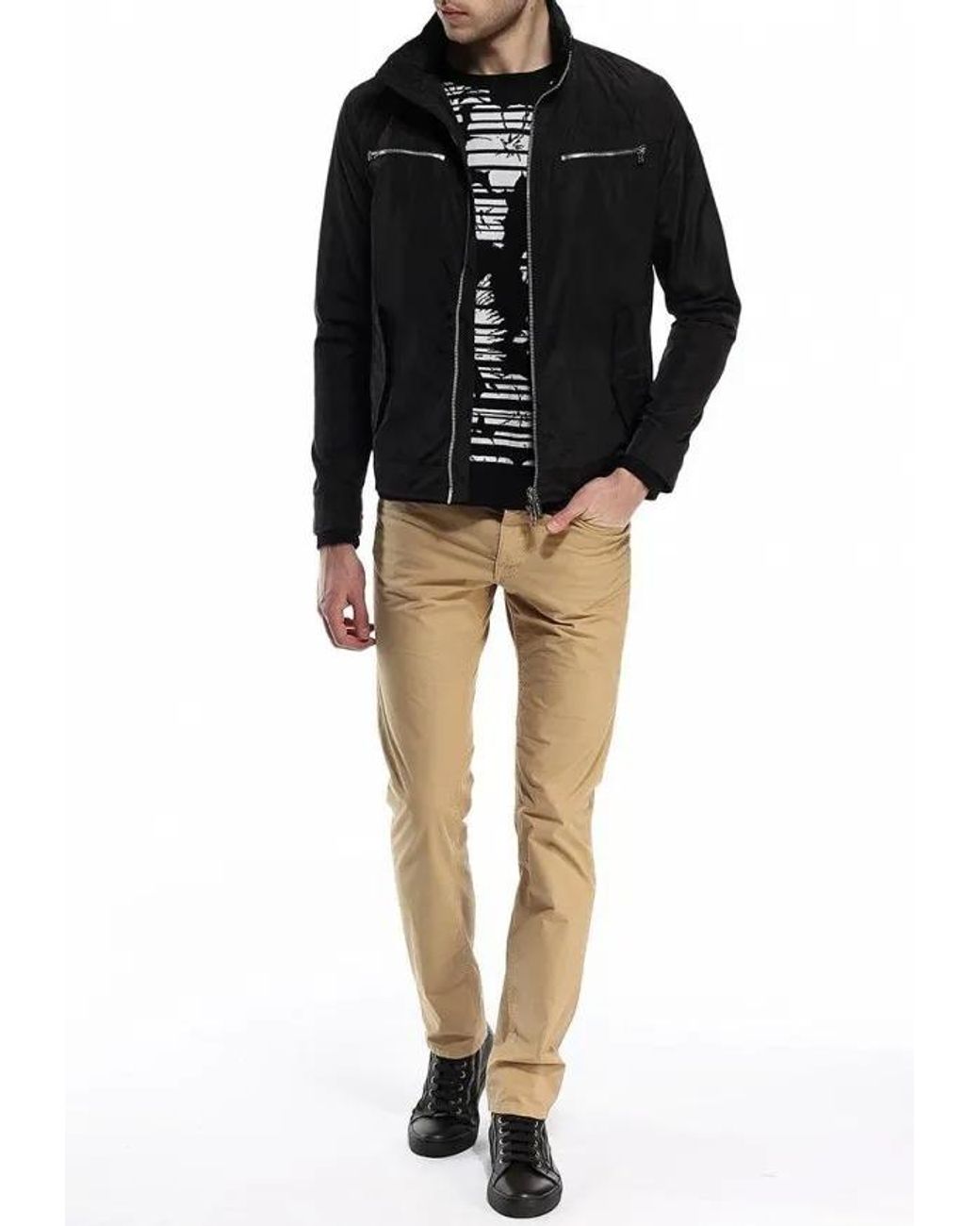 Iceberg Black Logo Details Casual Jacket for men