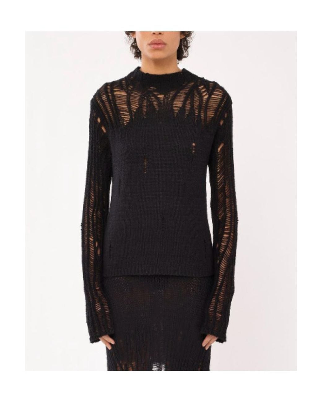 Chloé Black Chloé Fitted Mock-Neck Sweater