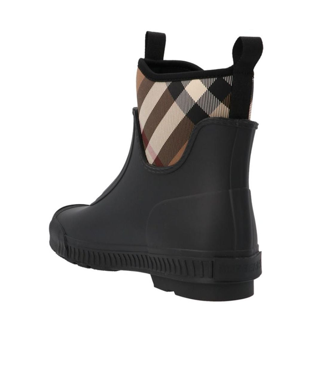 Burberry Black Vintage-Check Rain Boots for men