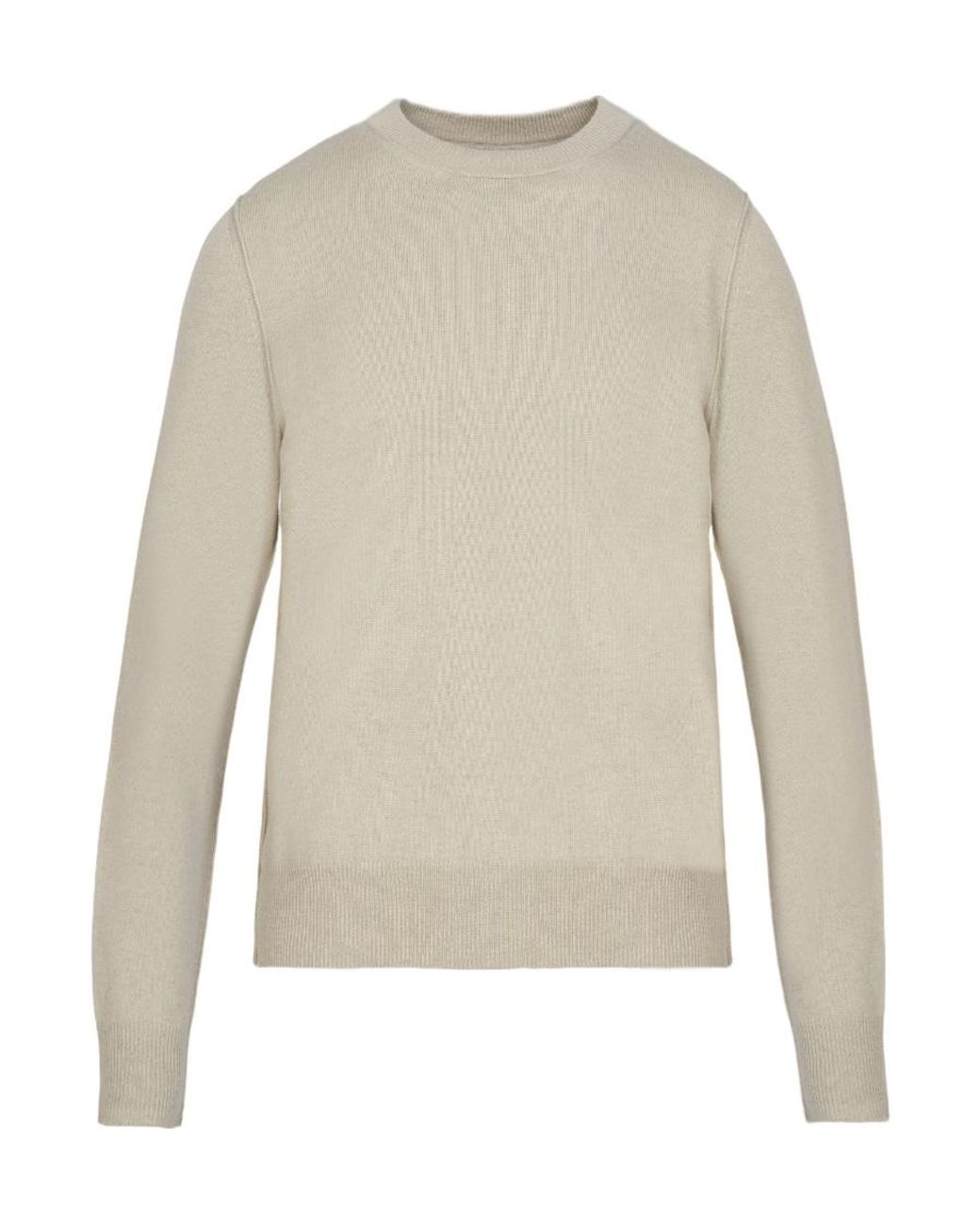 Maison Margiela Natural Four-Stitch Detailed Crewneck Sweater
