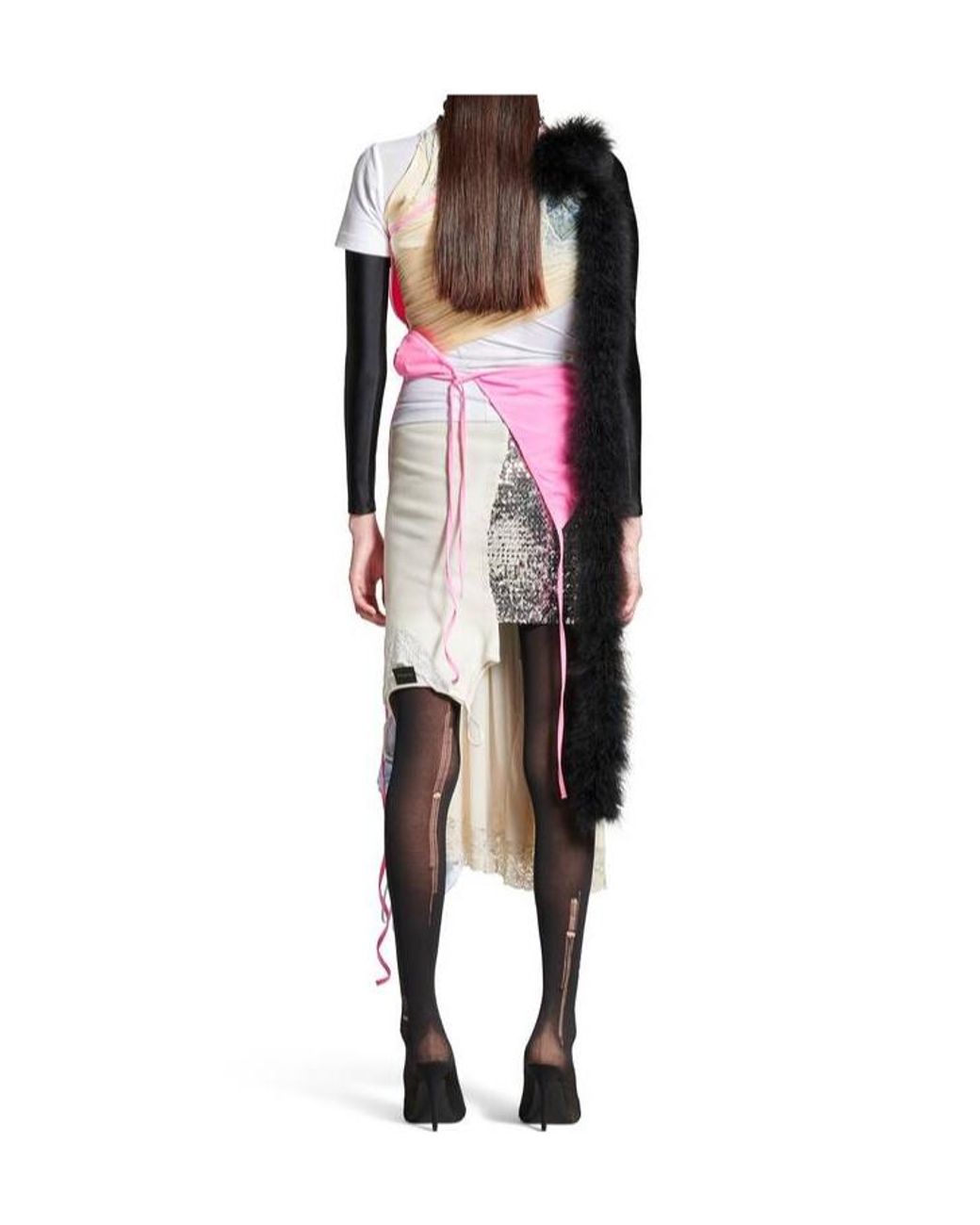 Balenciaga Blue Messy Patched Skirt