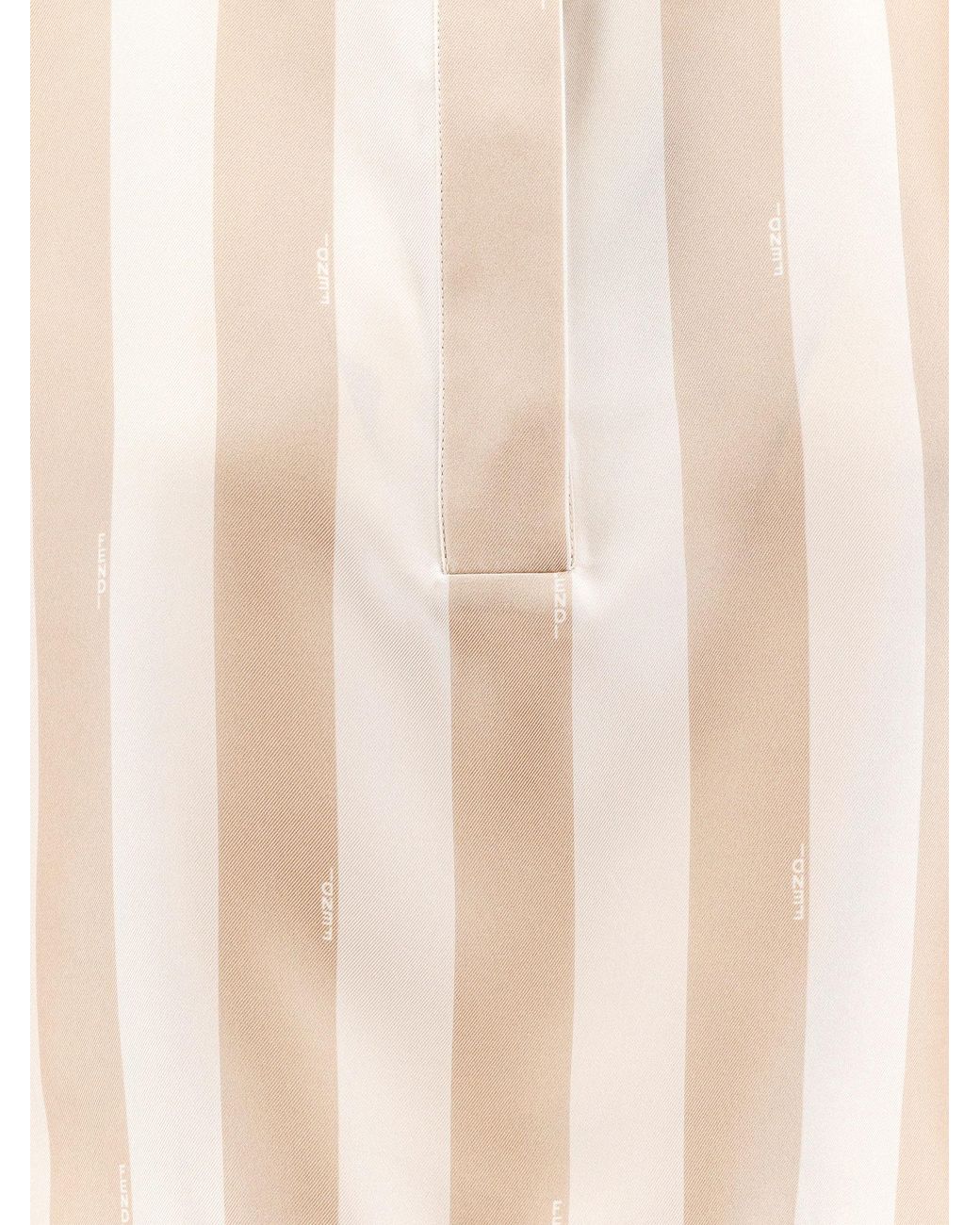 Fendi Natural Striped Drawstring Hem Cropped Shirt