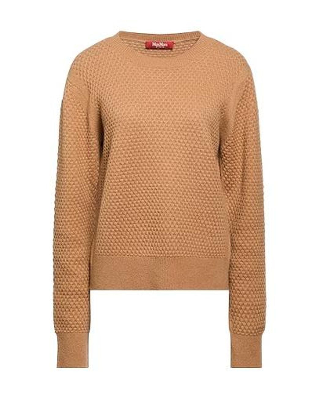 Max Mara Brown Solid Wool Knit Sweater