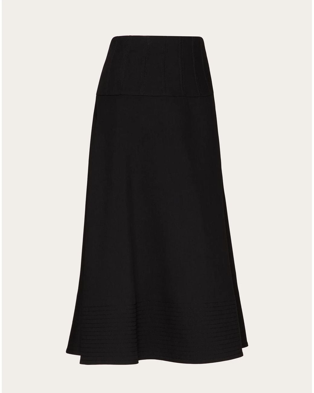 Valentino Black High-Waisted A-Line Skirt