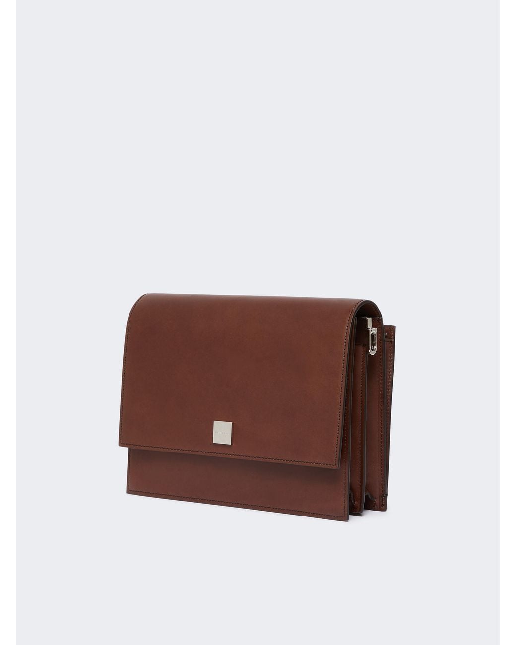 Max Mara Brown Logo-Engraved Shoulder Bag