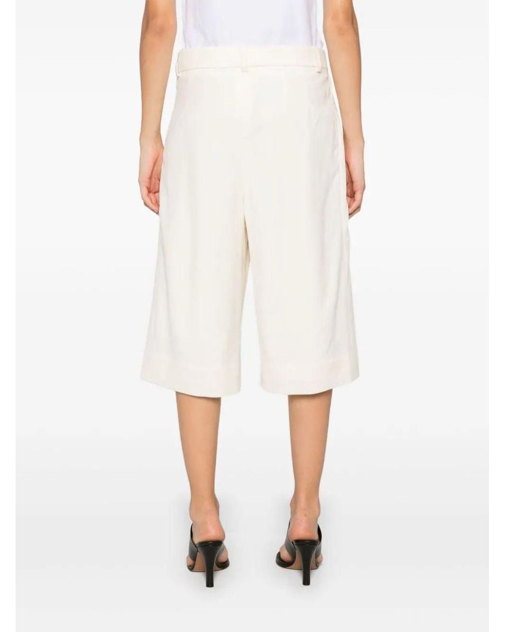 Wardrobe NYC White Pleated Detail Shorts
