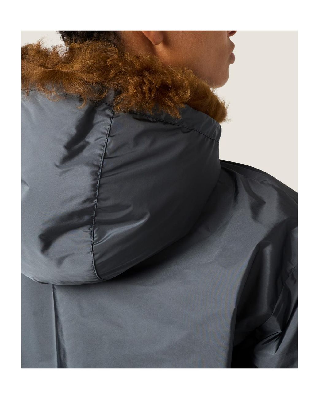 Miu Miu Gray Technical Fabric-Shearling Jacket