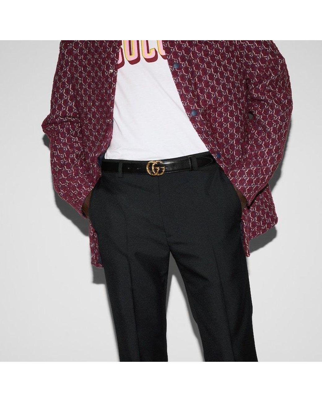 Gucci White Gg Marmont Belt for men