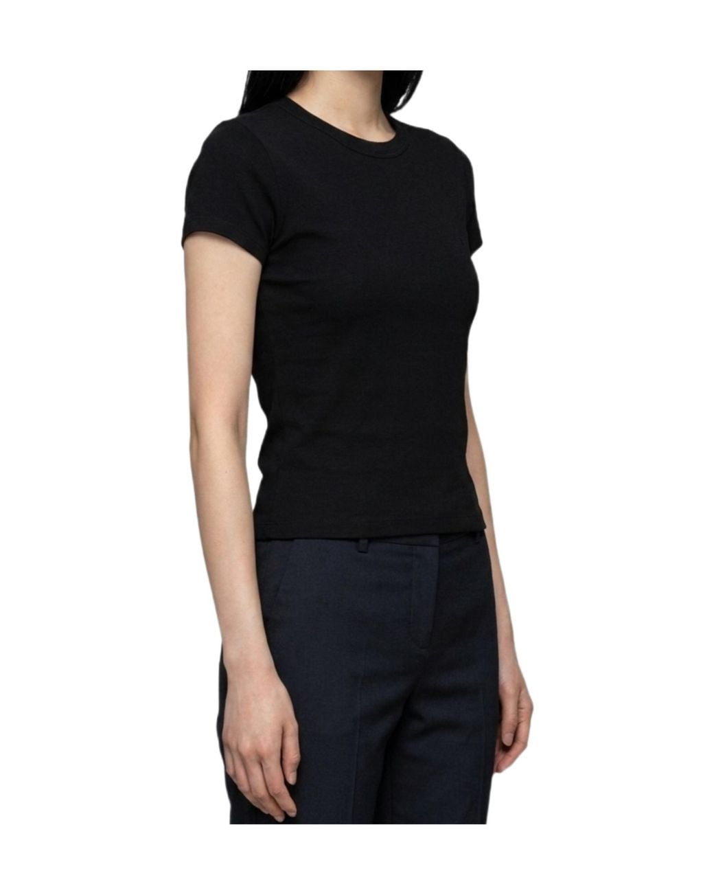 Saint Laurent Black Crewneck Short-Sleeved T-Shirt