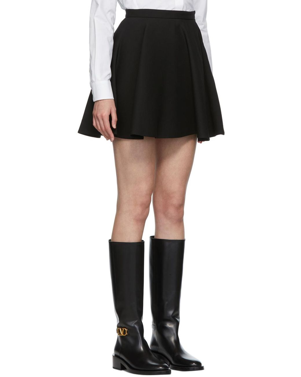 Valentino Black Crepe Couture Skirt