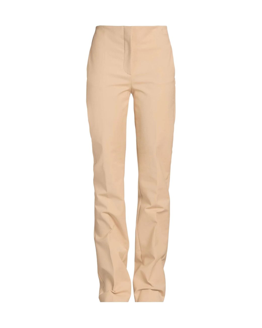 Sportmax Natural Solid Color Straight-Leg Pants