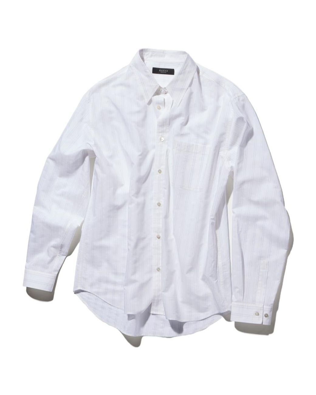 Gucci White Striped Technical Cotton Shirt for men