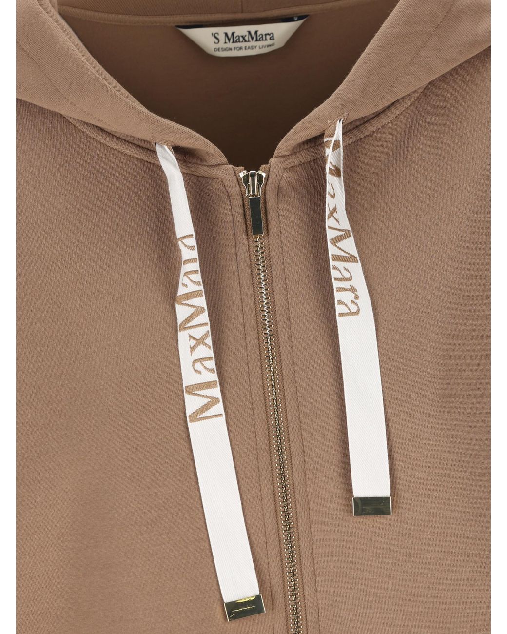 Max Mara Natural 'S Jour Zip-Up Drawstring Hoodie