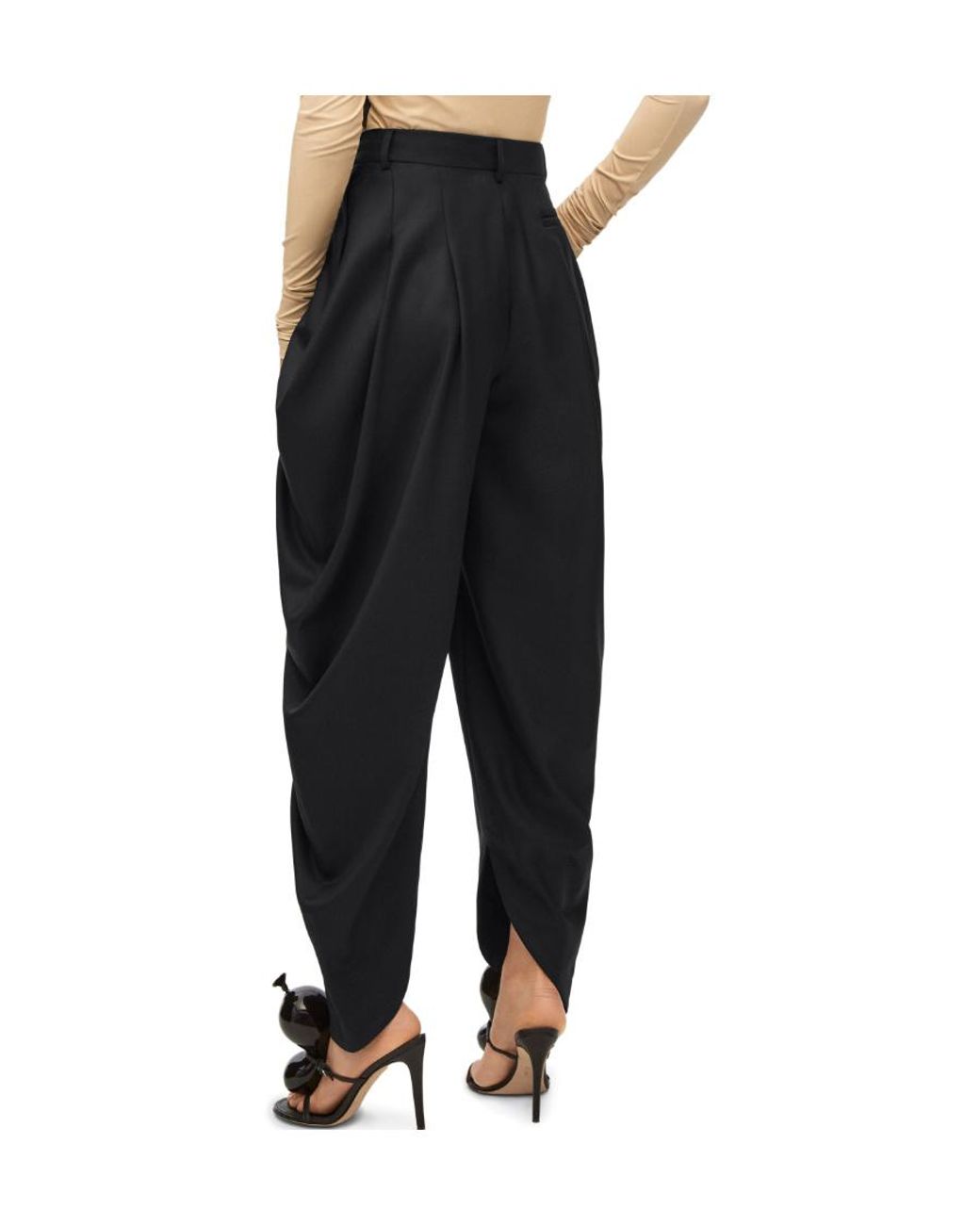 Loewe Black Draped Pleated Trousers