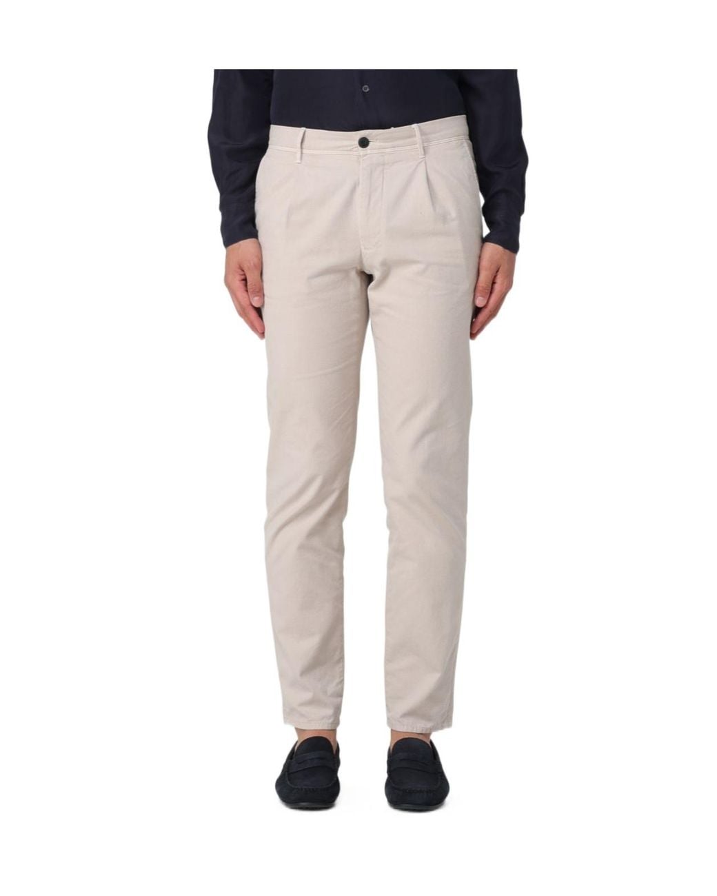 Incotex Natural Casual Trousers With Belt Loops for men