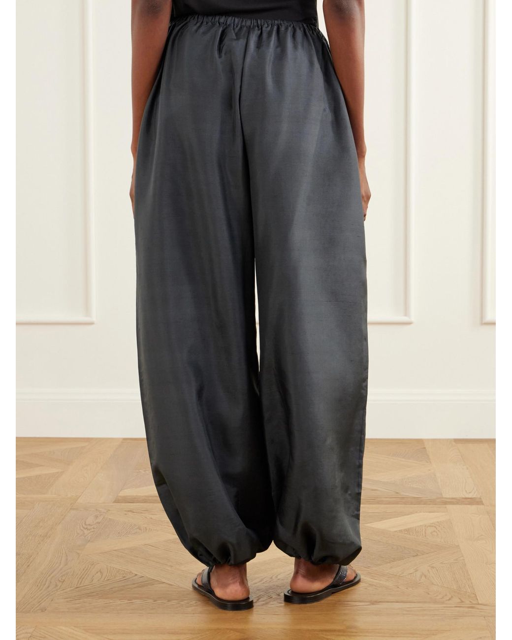 St. Agni Gray Silk Balloon Trousers