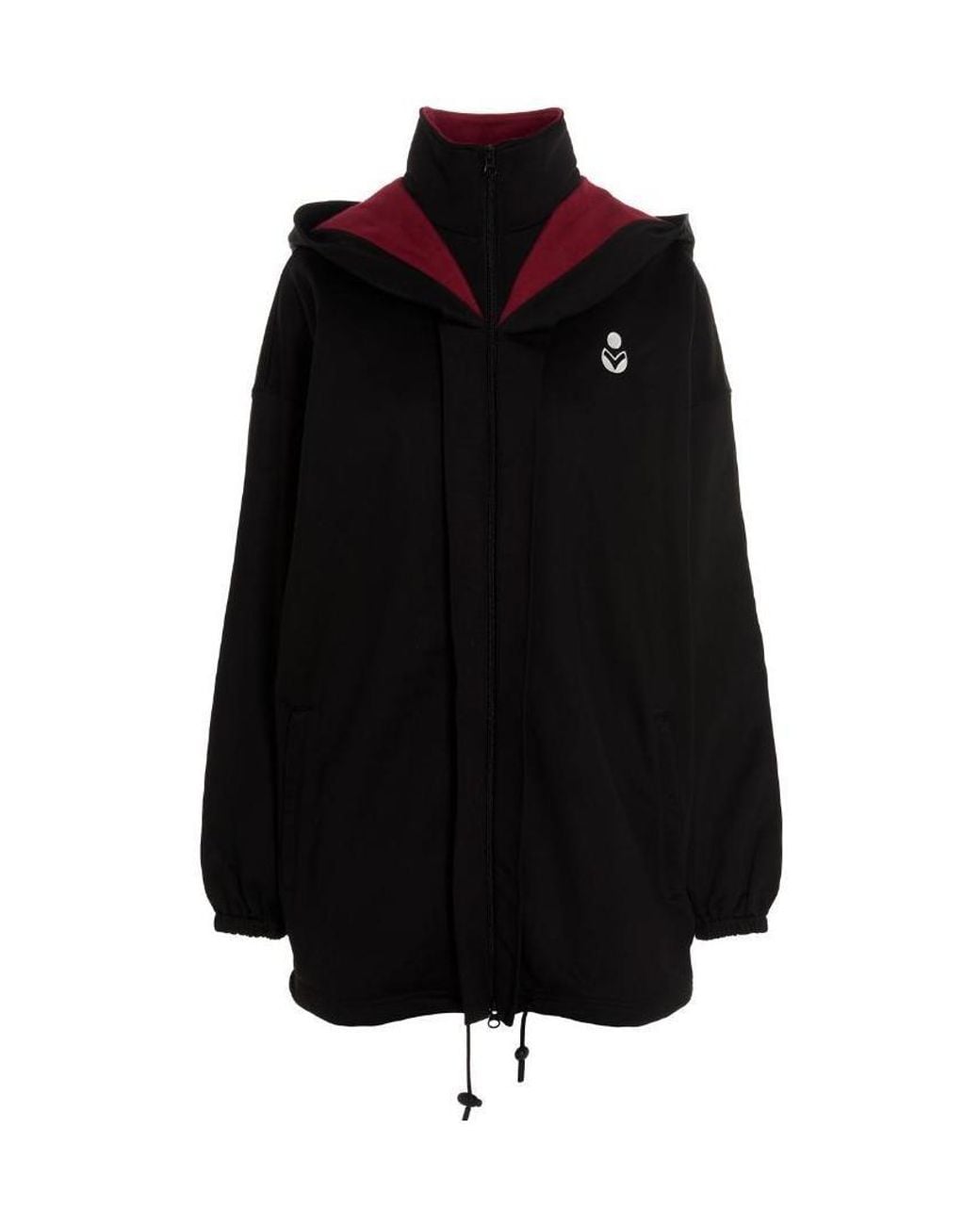 Isabel Marant Black Logo-Print Hooded Jacket
