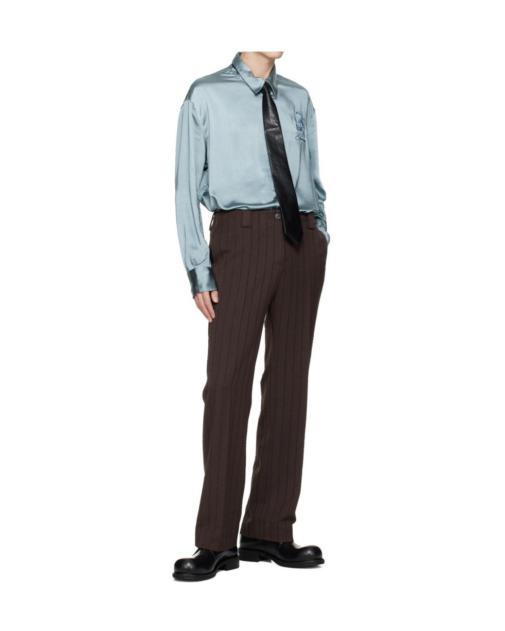 AVAVAV Blue Embroidered Logo Shirt for men