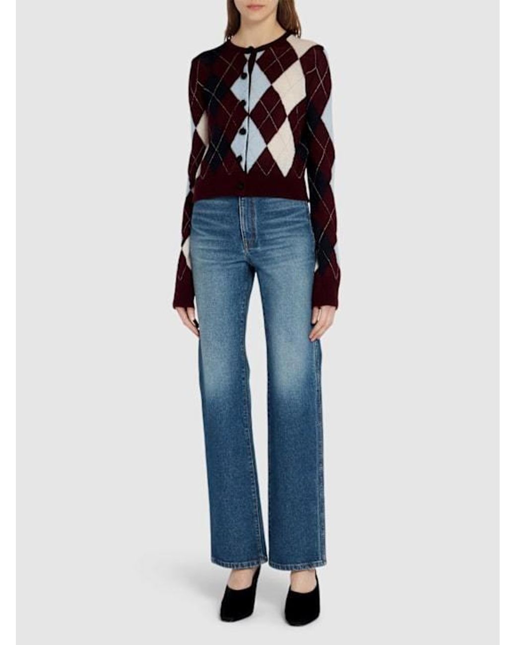 Khaite Blue Danielle Denim High-Rise Straight Jeans