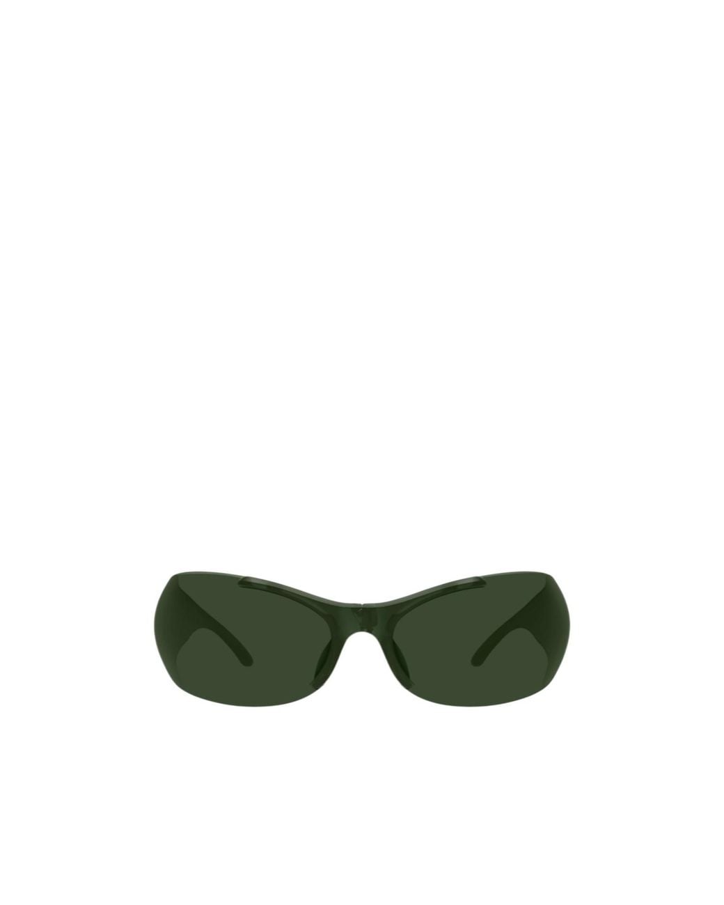 Balenciaga Green Eyewear Wraparound Frame Sunglasses