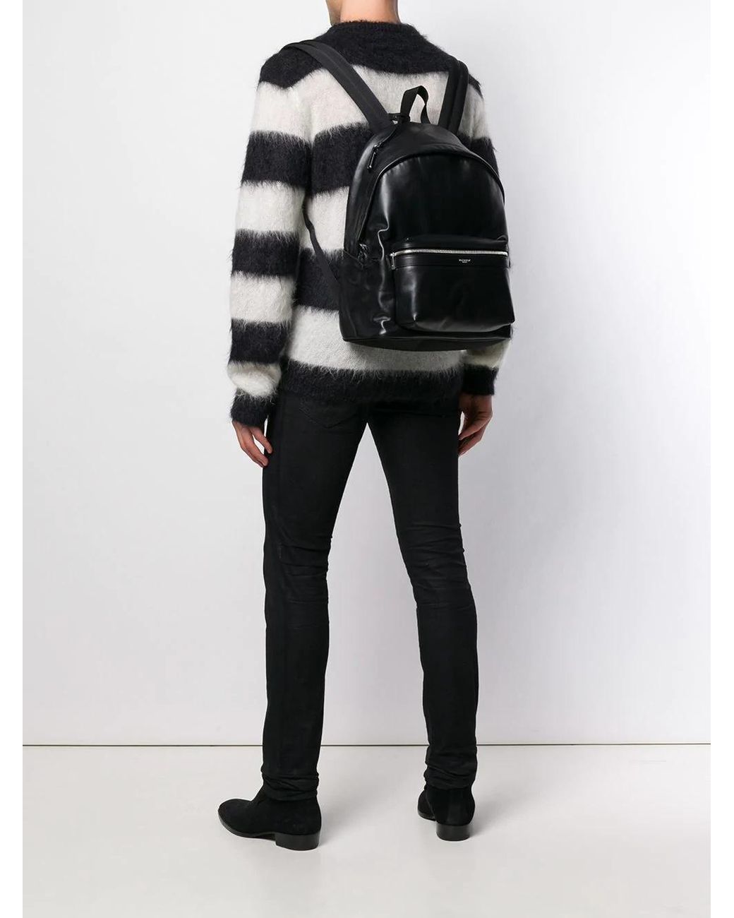 Saint Laurent Black City Zip-Up Backpack for men