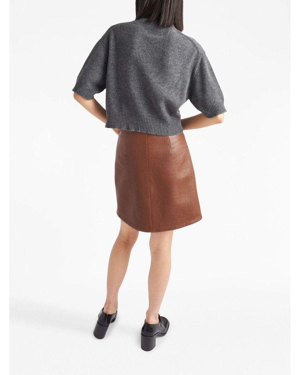 Prada Gray Wool And Cashmere Crew-Neck Sweater