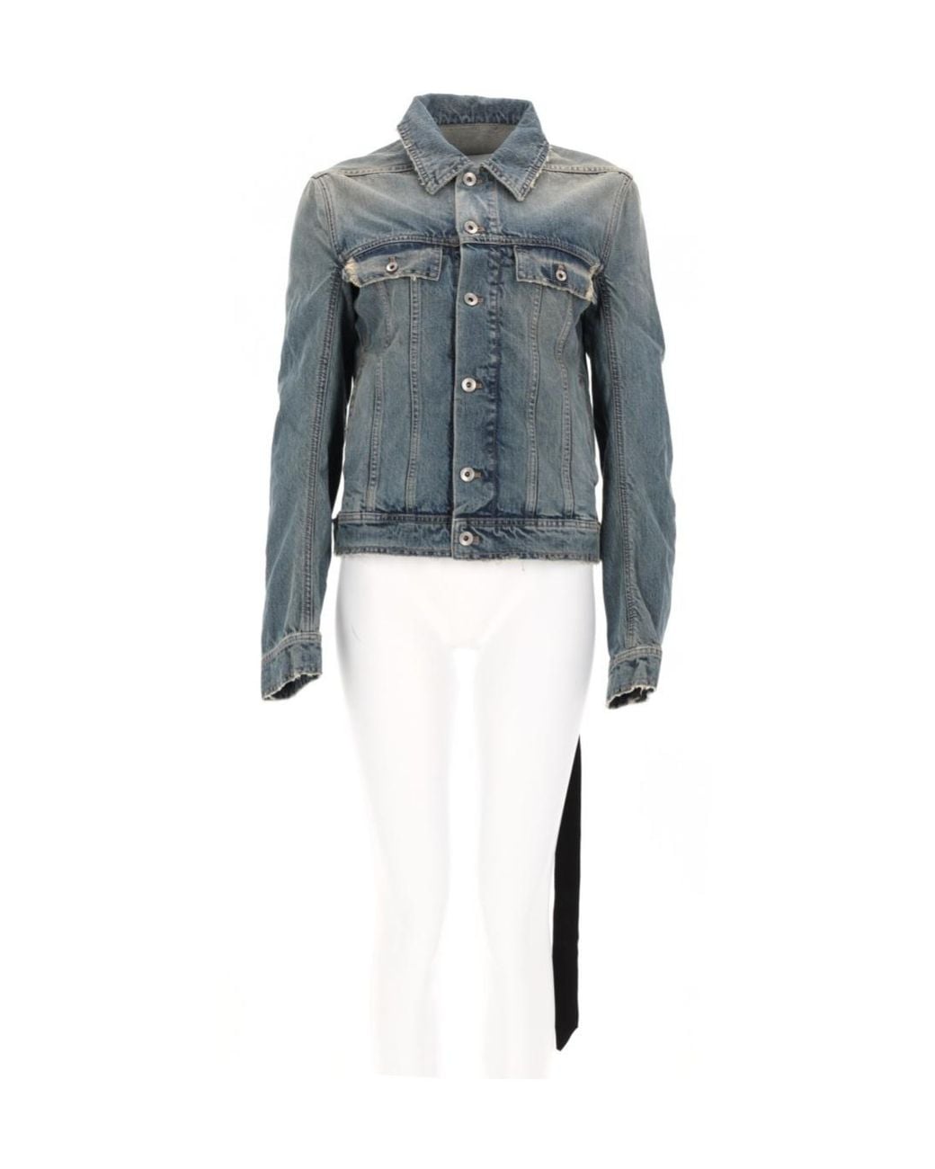 Rick Owens Blue Distressed Jacket