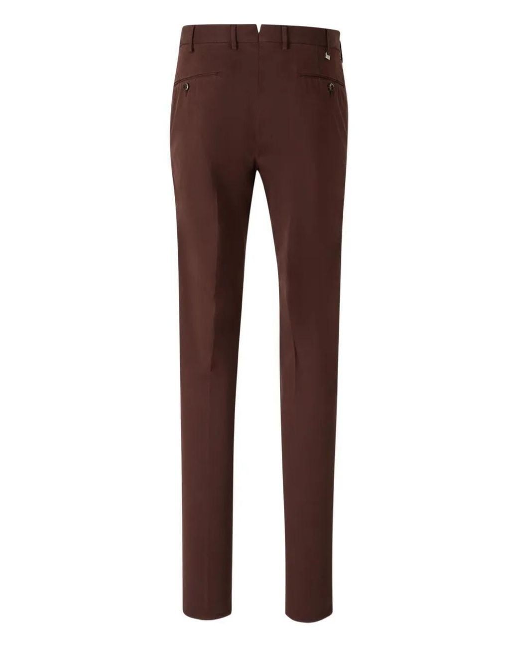 Pt Pantaloni Brown Straight-Leg Cotton Twill Trousers for men