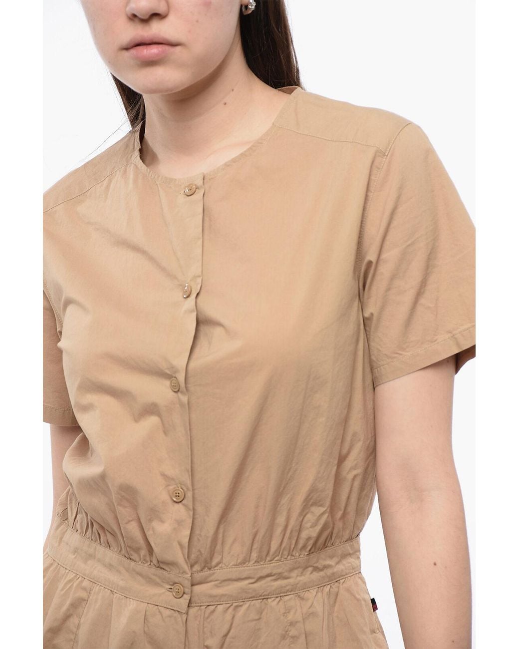 Woolrich Natural Short-Sleeve Jumpsuit