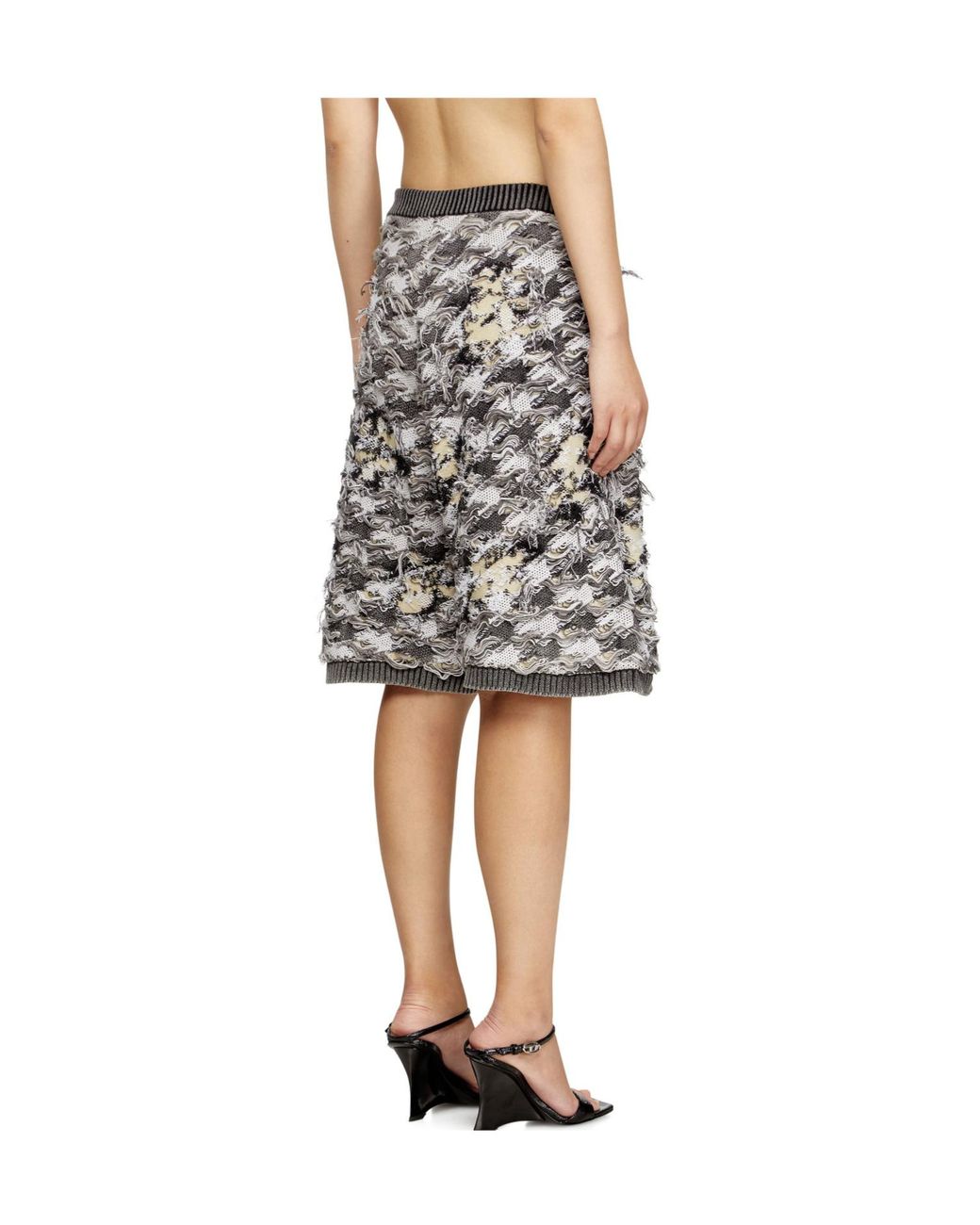 DIESEL Gray M-Vanja Destroyed Houndstooth-Jacquard Shorts