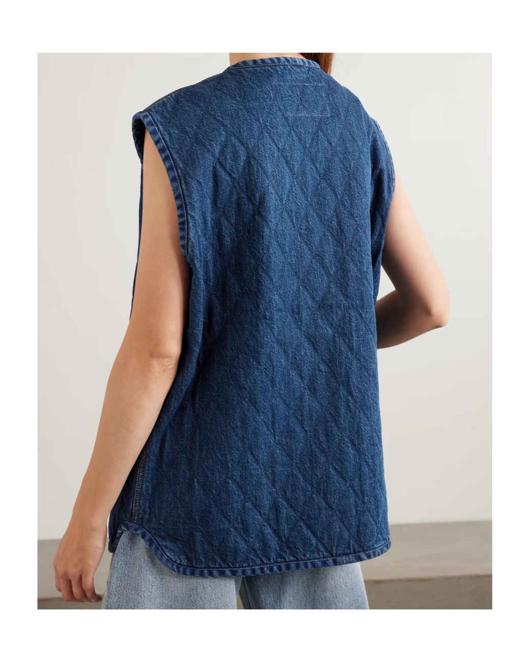 Blazé Milano Blue Suffolk Padded Quilted Denim Vest