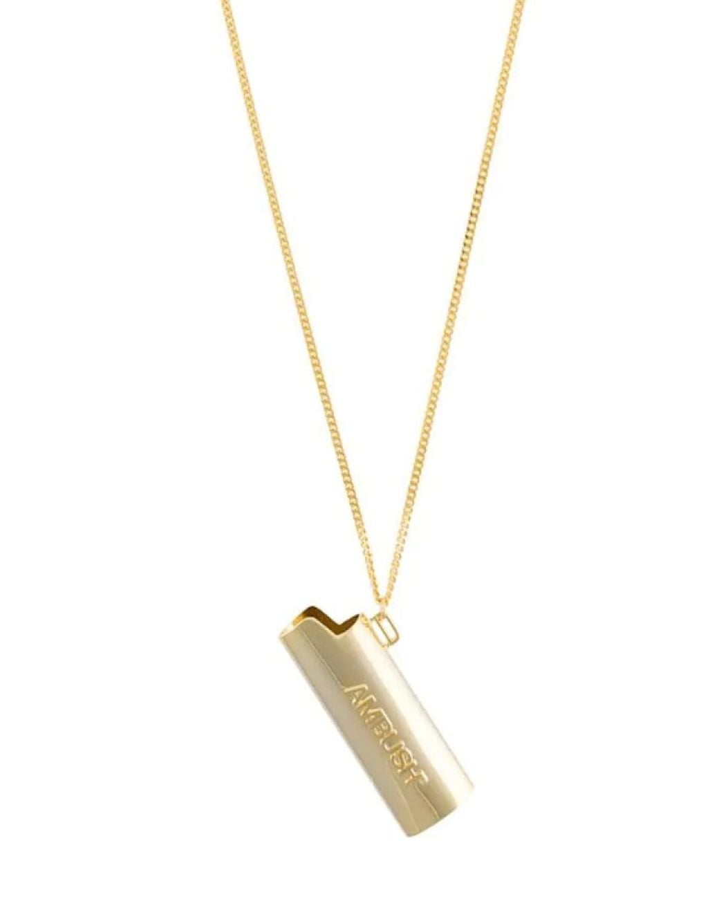 Ambush White Logo Lighter Case Clasp-Fastened Necklace for men