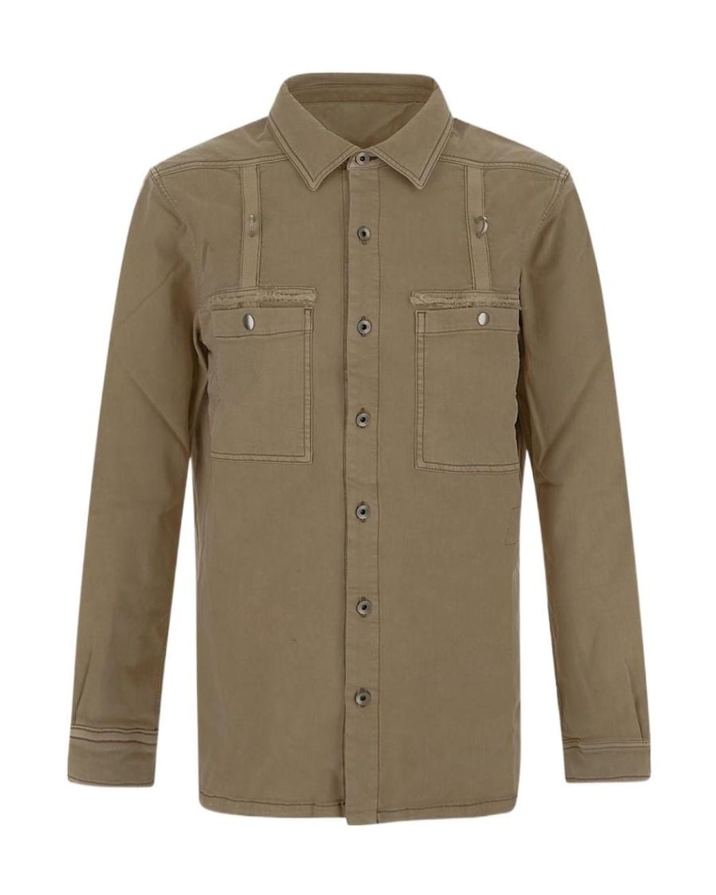 Rick Owens Green Long-Sleeve Shirt Jacket for men