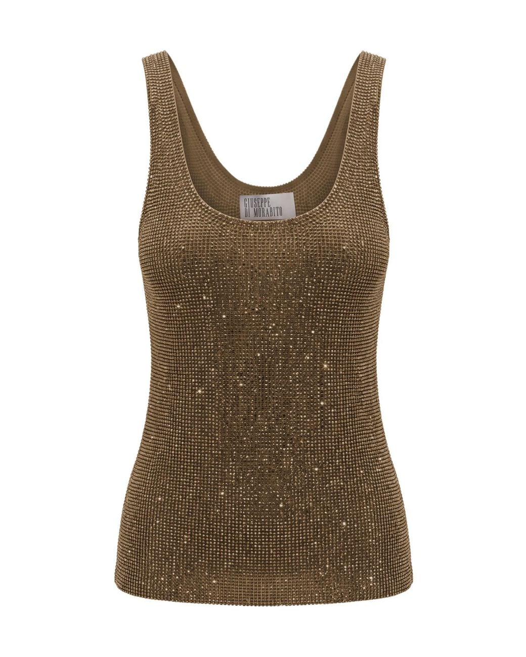 GIUSEPPE DI MORABITO Brown Embellished Crystal Vest