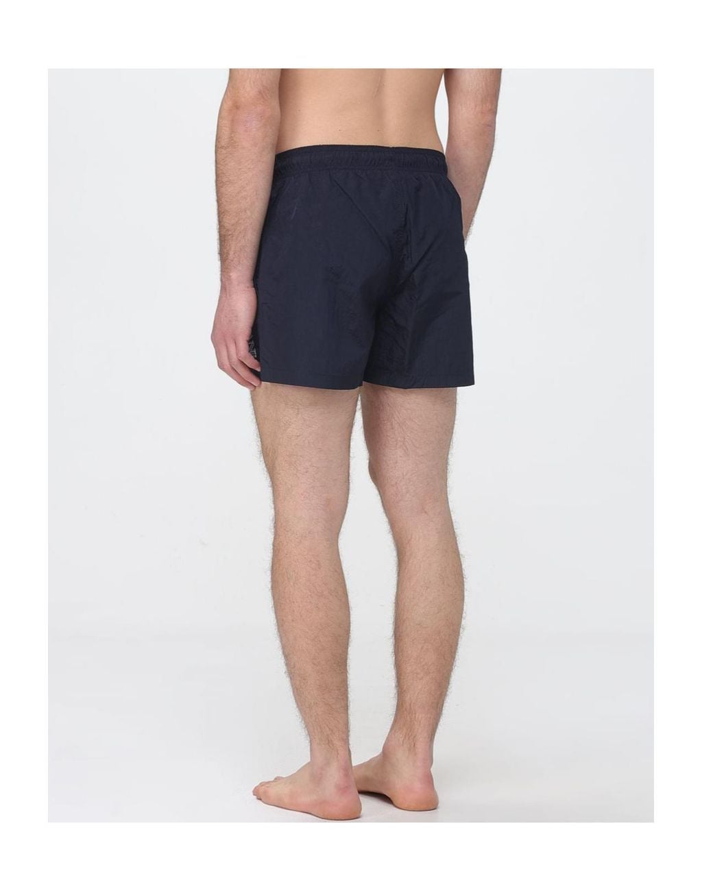 Emporio Armani Blue Logo Patch Drawstring Swim Shorts for men