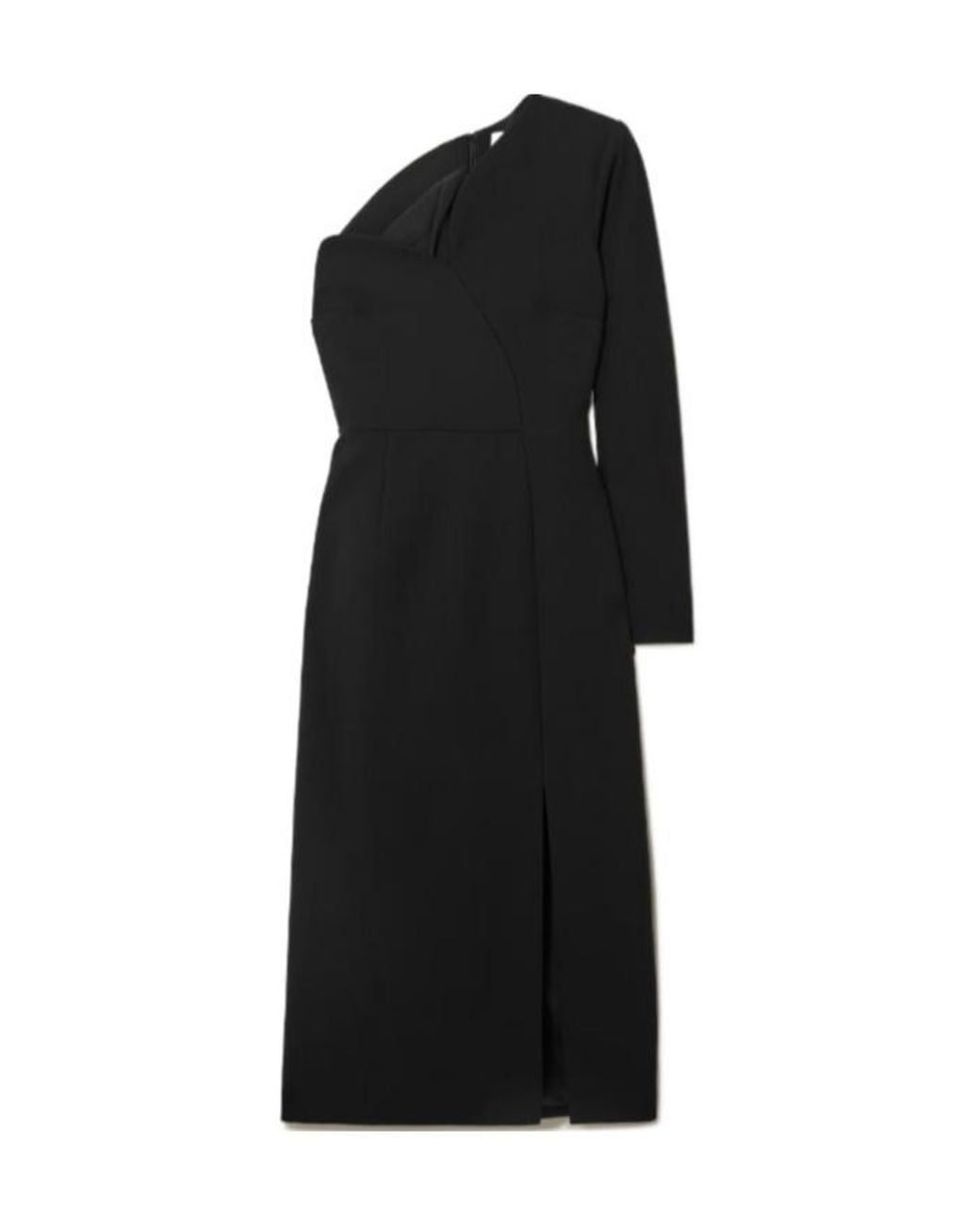 Roksanda Black Asymmetrical Mid-Length Dress