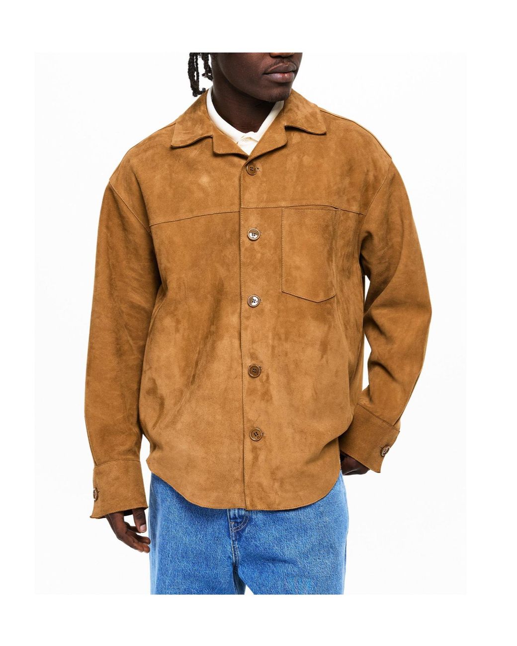 AMI Brown Suede Shirt Jacket for men