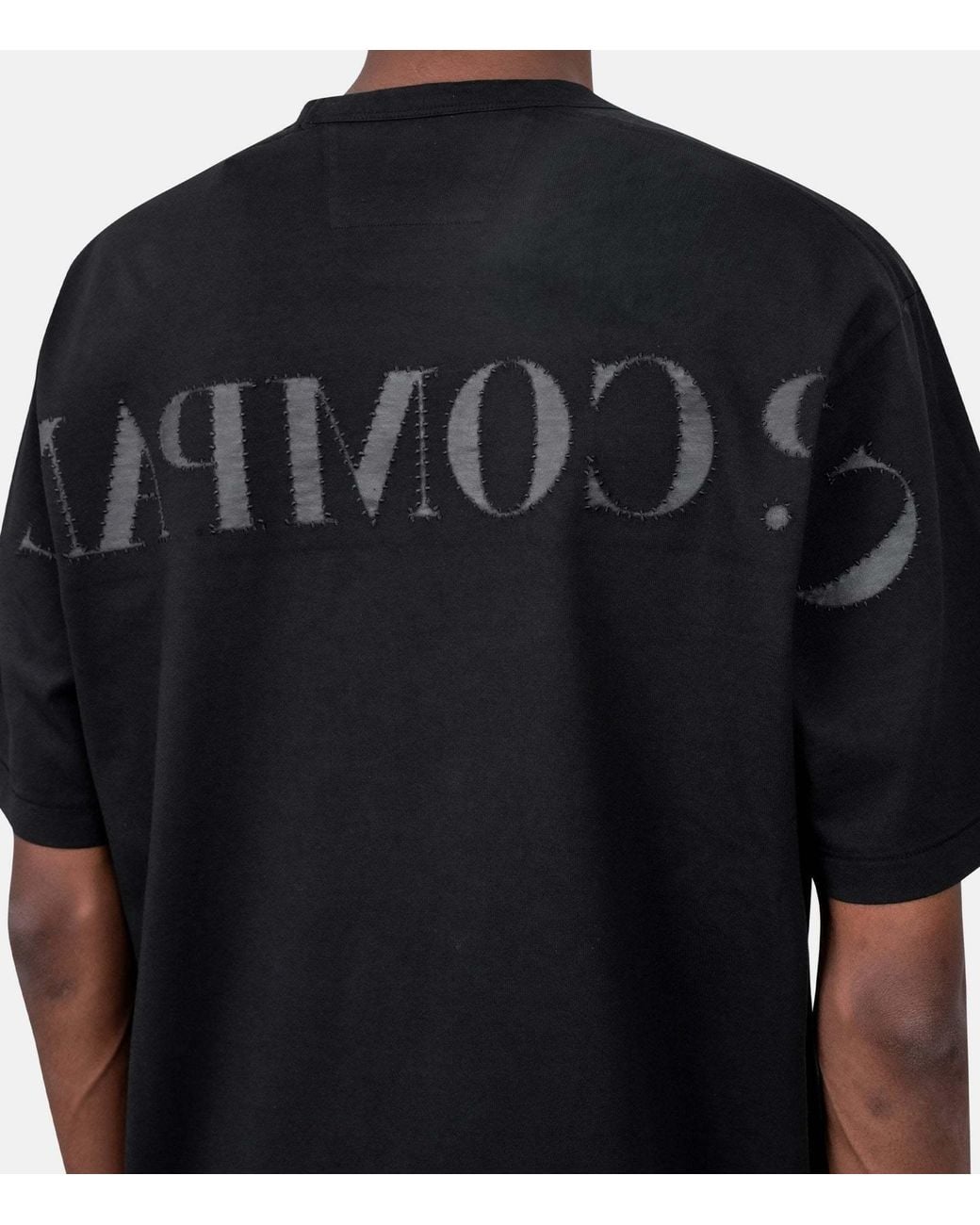 C P Company Black 1020 Jersey Short Sleeve Logo T-Shirt for men