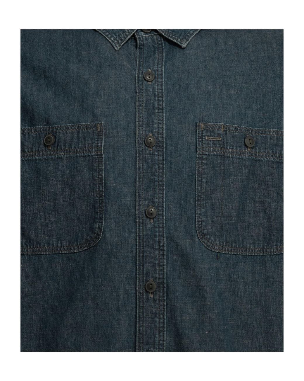 RRL Blue Long-Sleeved Denim Shirt for men