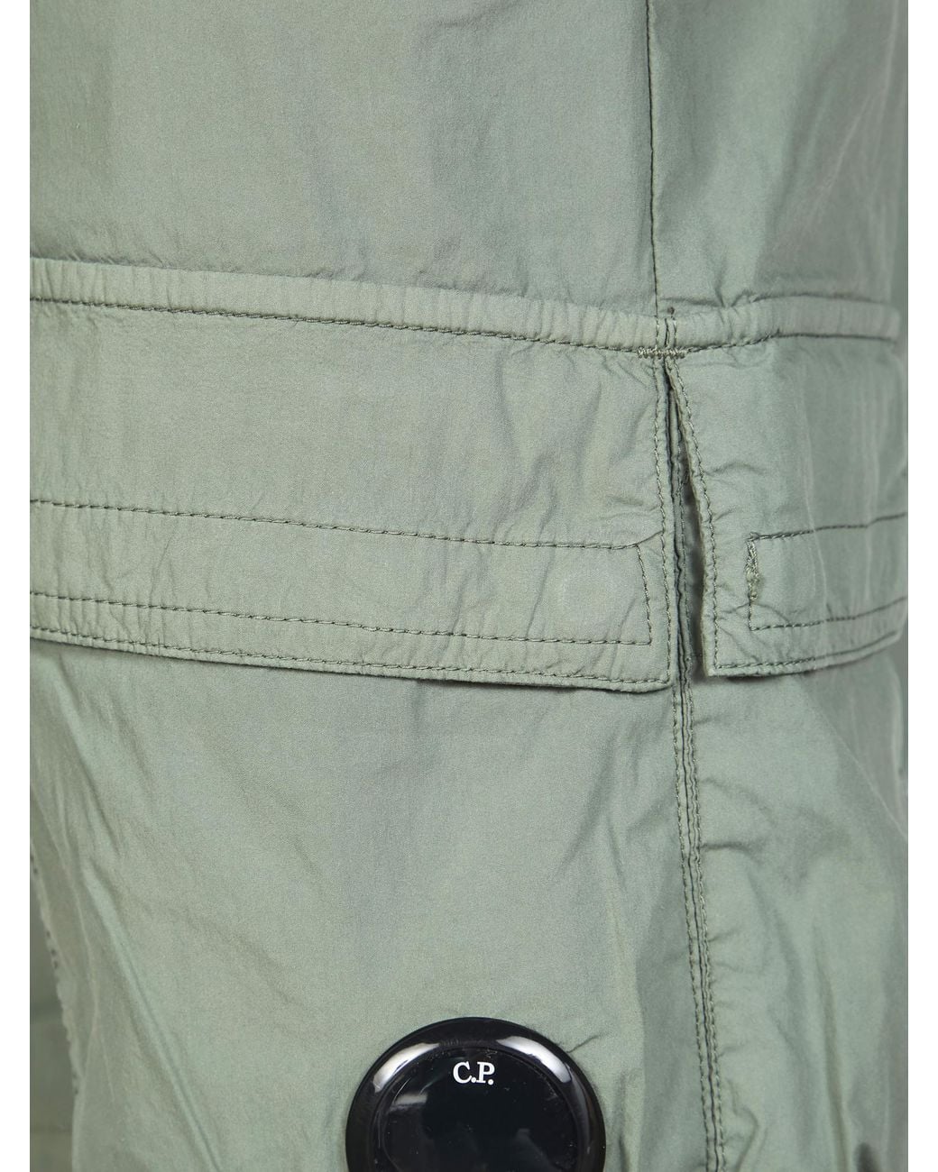 C P Company Green Lens Pocket Cargo Shorts for men