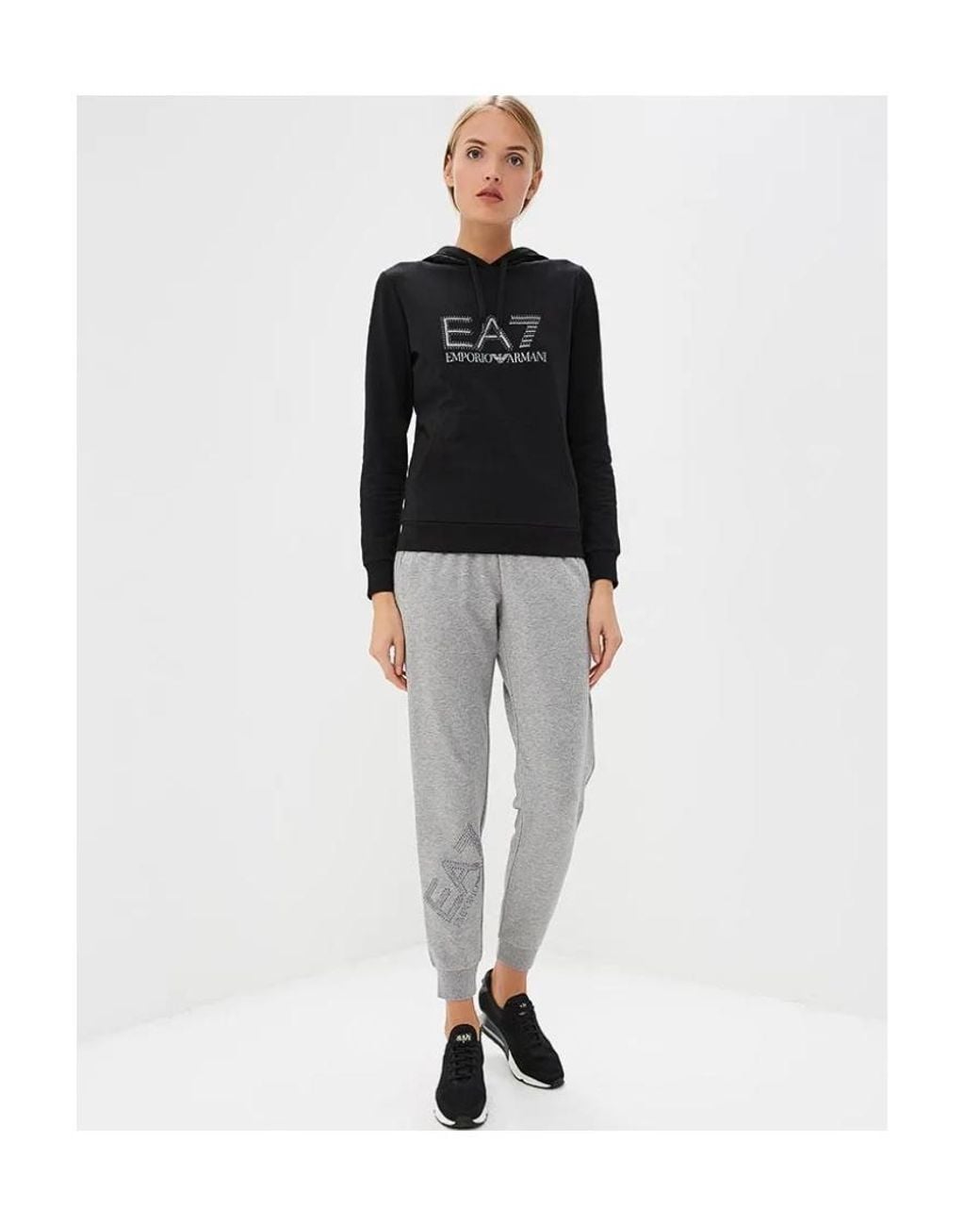 EA7 White Logo Hoodie