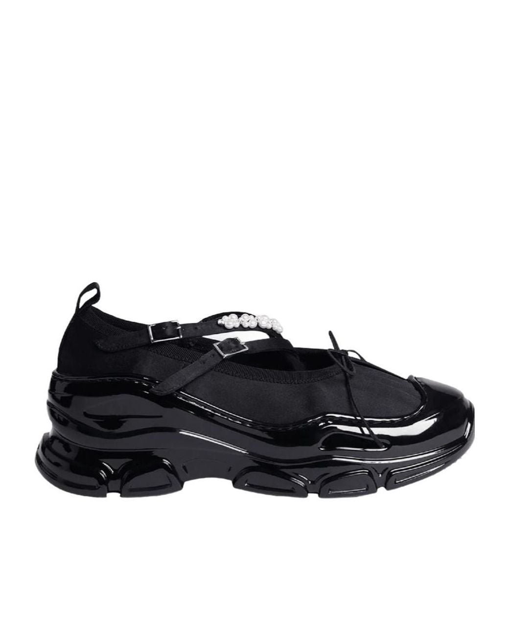 Simone Rocha Black Beaded Tracker Sneakers