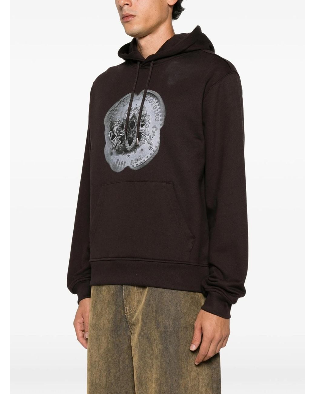 Daily Paper Brown Graphic Print Hoodie for men