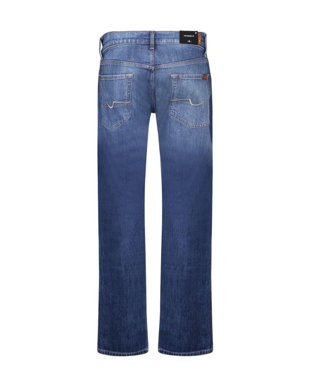 7 For All Mankind Blue Straight-Leg Jeans for men