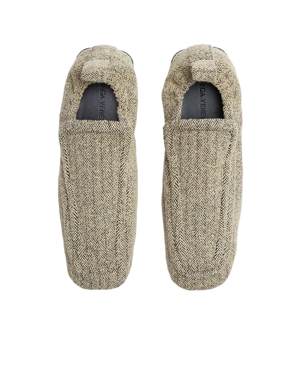 Bottega Veneta Multicolor Herringbone-Pattern Folding-Heel Loafers for men
