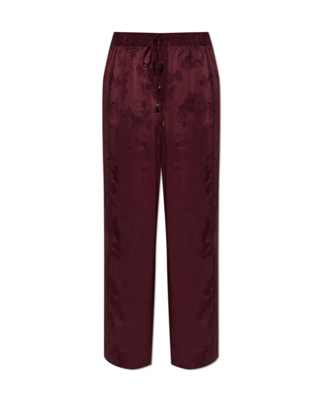 Ganni Purple Jacquard Wide-Leg Pants