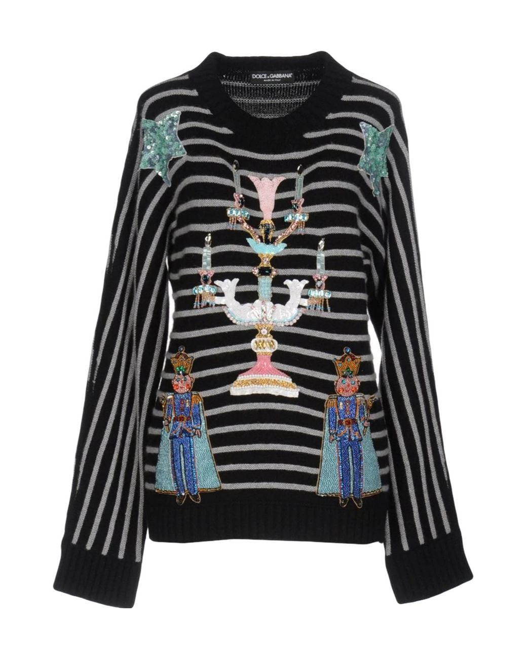 Dolce & Gabbana Black Striped Knitwear